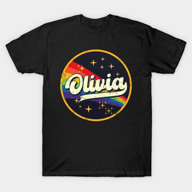 Olivia // Rainbow In Space Vintage Grunge-Style T-Shirt by LMW Art